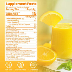 QIN SHAN TANG Cortisol Drink glass with mango-orange beverage promoting focus