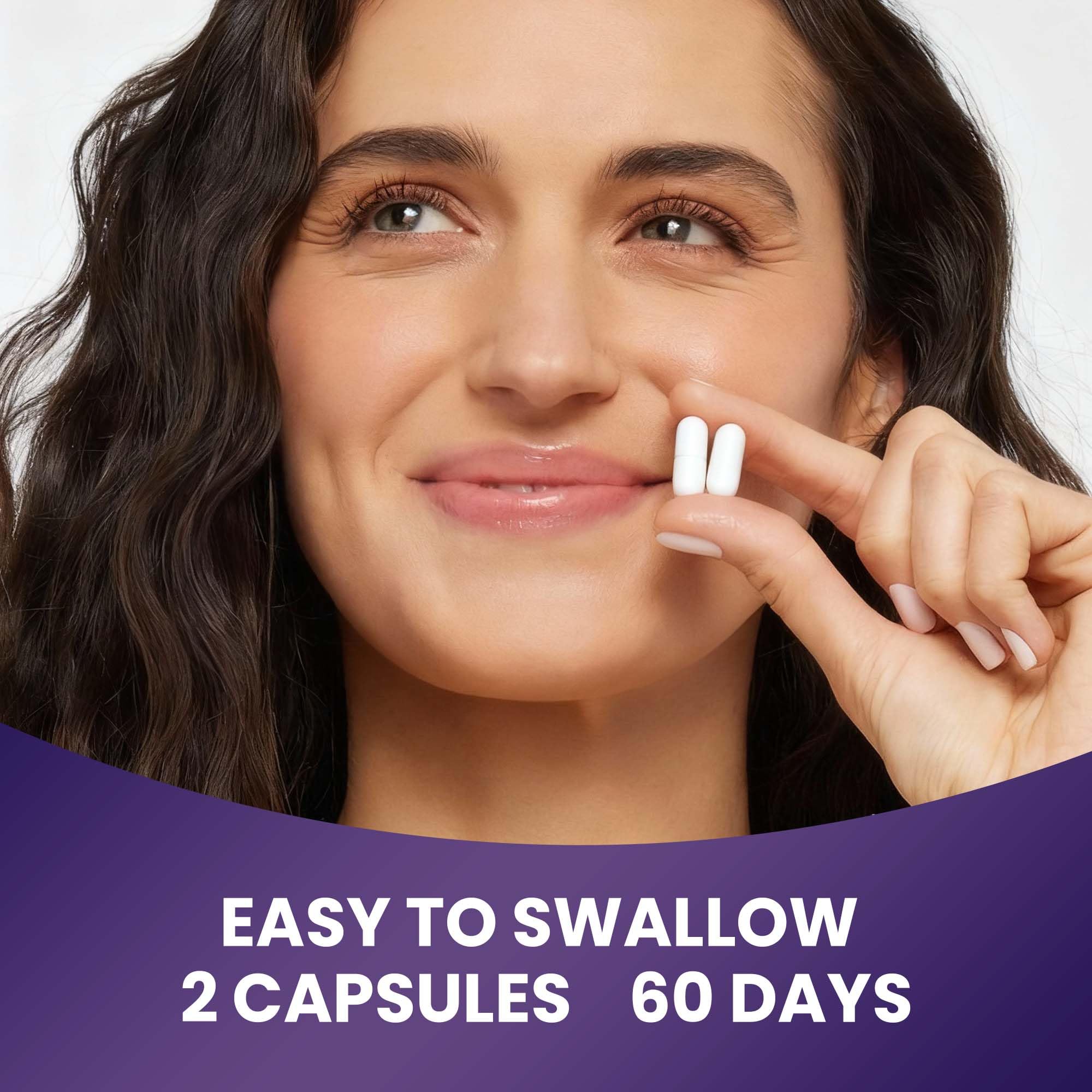 QIN SHAN TANG serving suggestion showing two capsules with water.