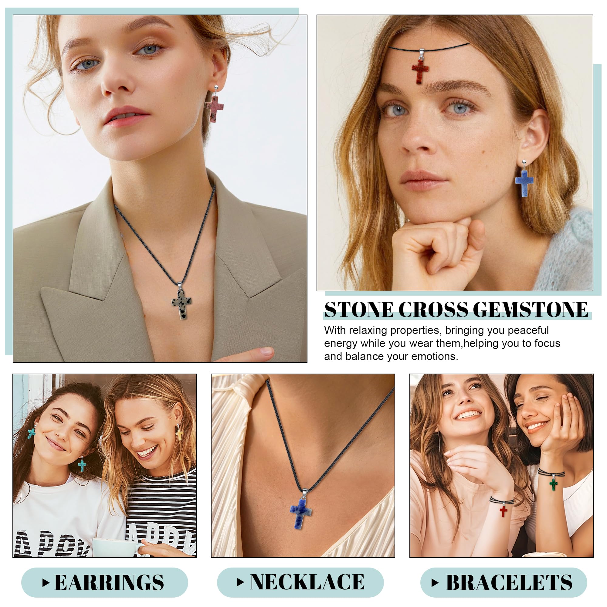 QINJIEJIE cross stones perfect gift for crystal lovers.