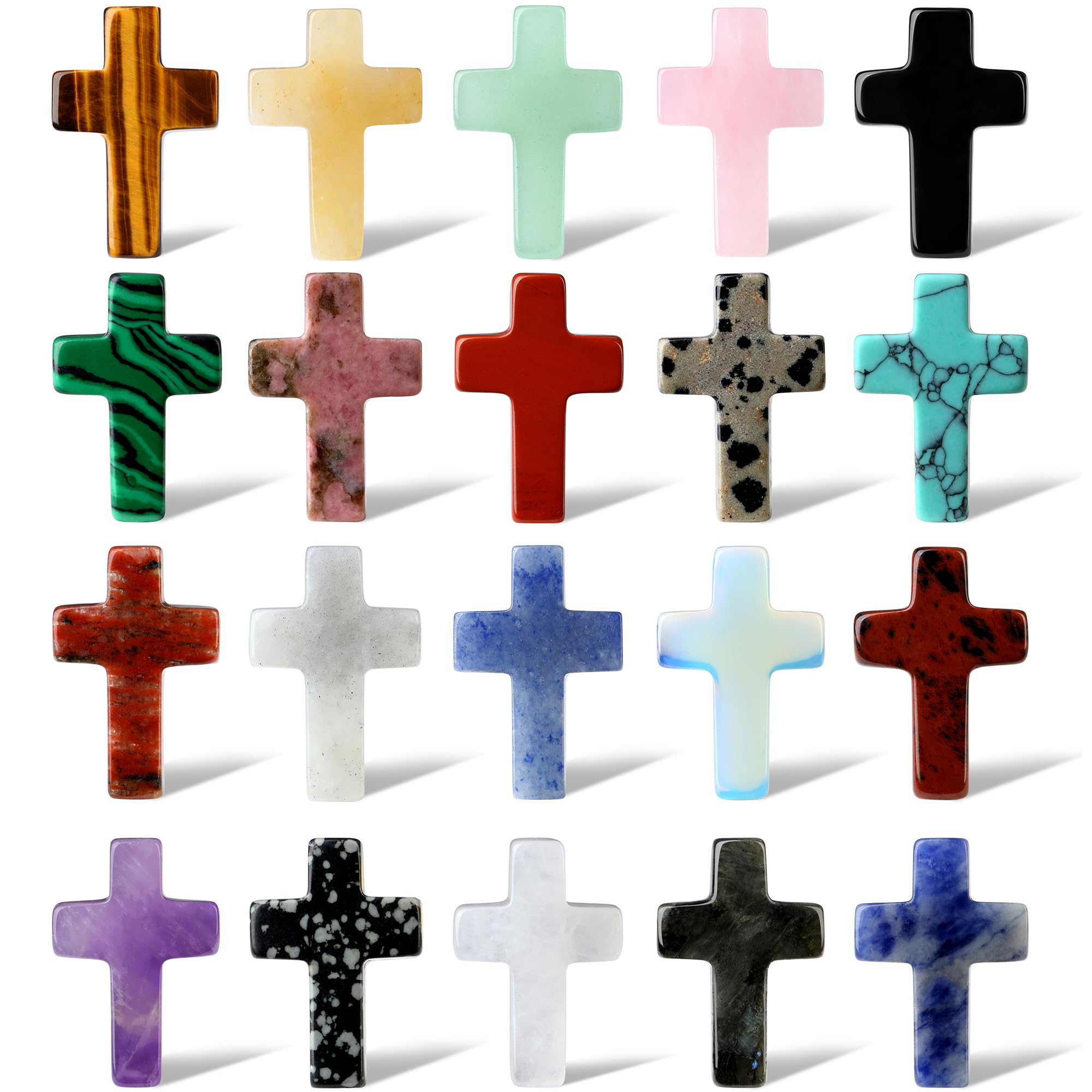 QINJIEJIE cross crystal stones 20pc pack for crafting and jewelry.