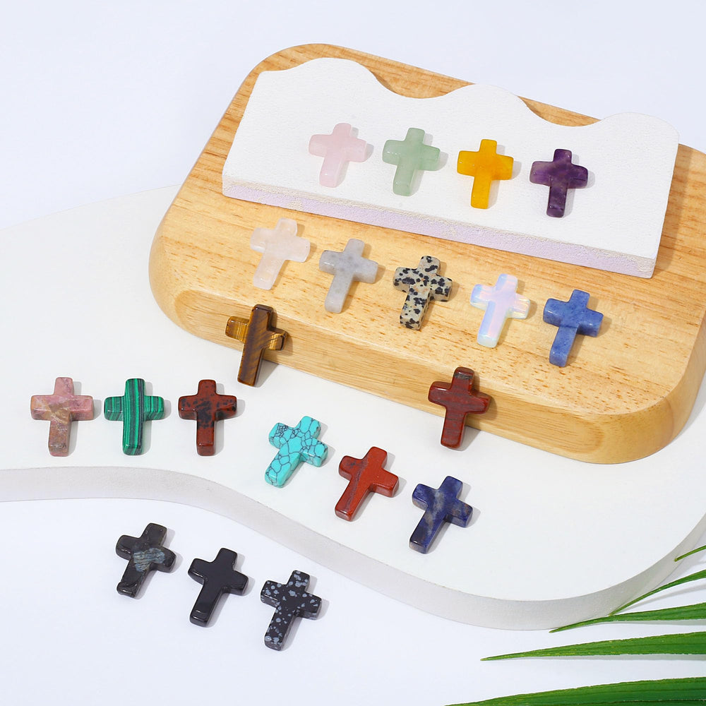 QINJIEJIE gemstone crosses varied colors with safe packaging.