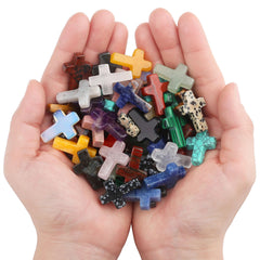 QINJIEJIE pocket crosses compact crystal stones for meditation and carry.
