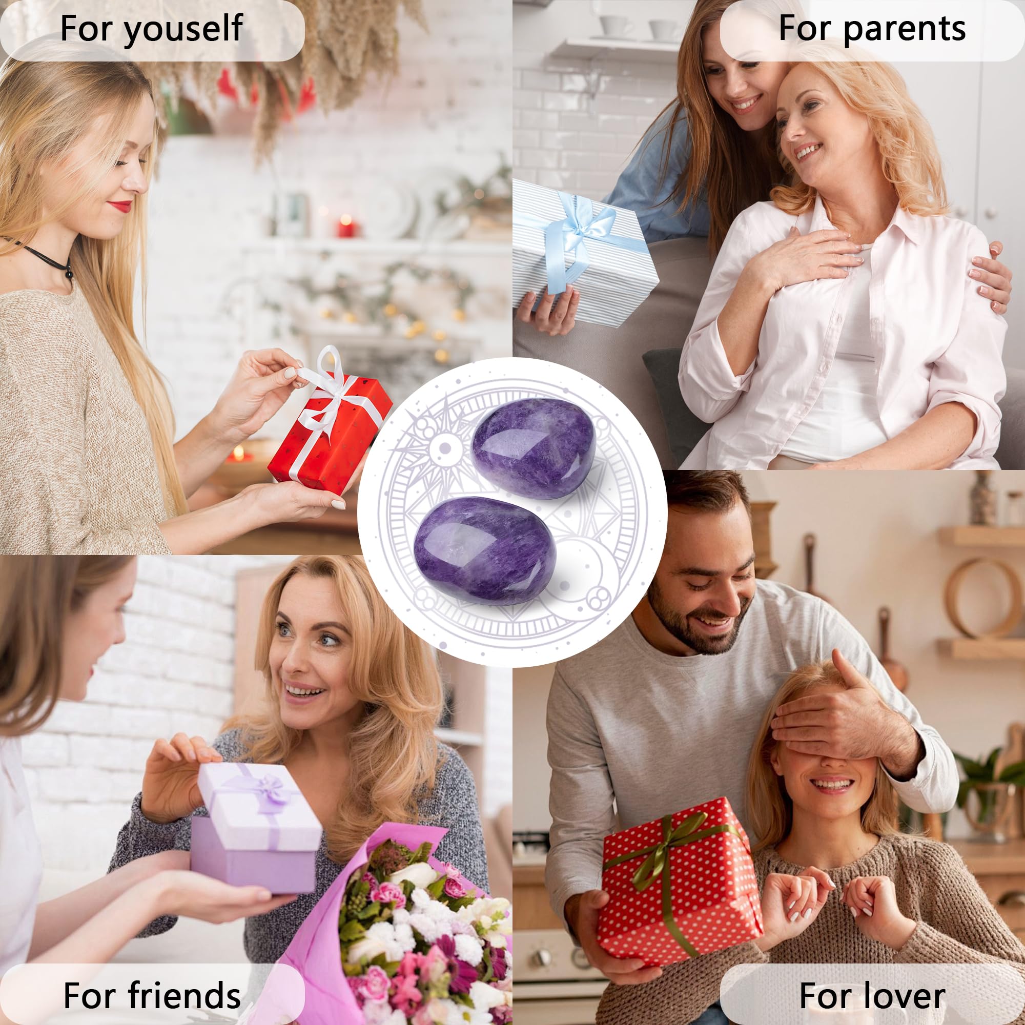 QINJIEJIE decorative amethyst display rock for home shelves