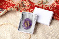 QINJIEJIE amethyst worry stone with ergonomic center for easy rubbing and focus