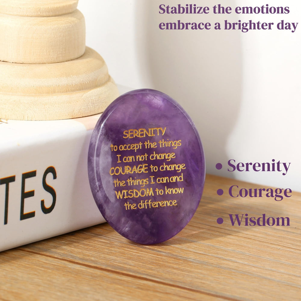 QINJIEJIE serenity-prayer-worry-stone compact mindfulness tool for travel