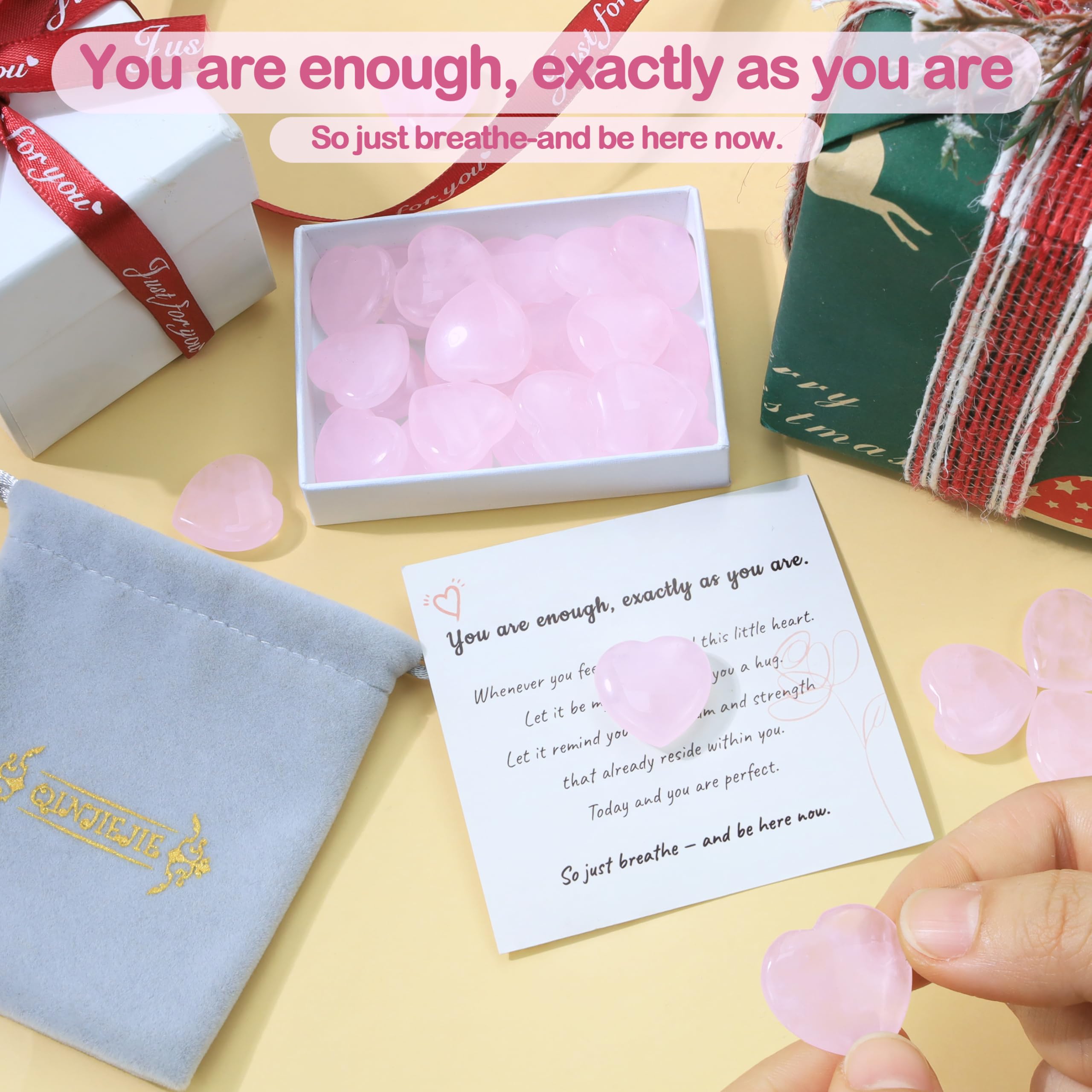 QINJIEJIE: amuletos de cristal rosa para protección y energía positiva.