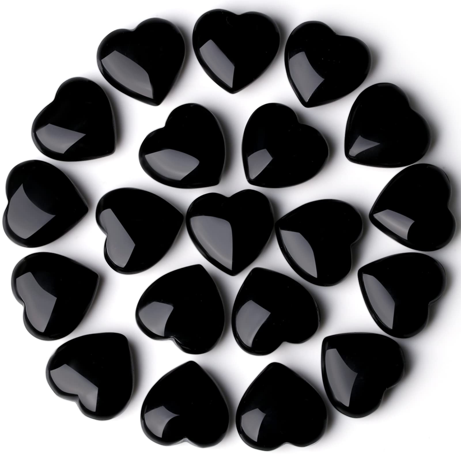 QINJIEJIE black obsidian heart palm stone for meditation and balance.