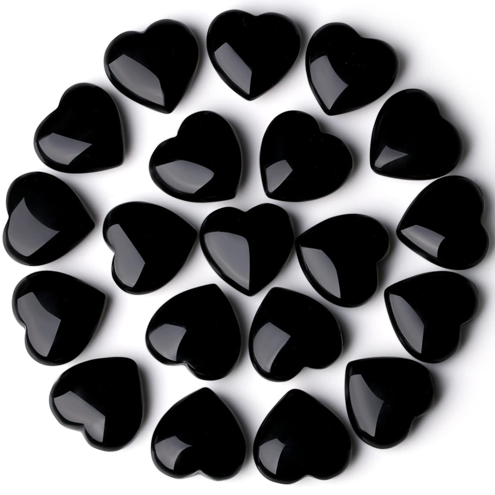 QINJIEJIE black obsidian heart palm stone for meditation and balance.