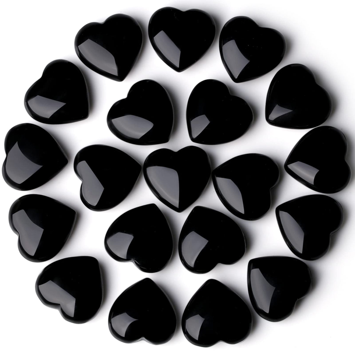 QINJIEJIE black obsidian heart palm stone for meditation and balance.