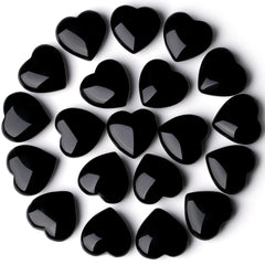 QINJIEJIE black obsidian heart palm stone for meditation and balance.