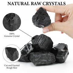 Decorative black tourmaline rock from QINJIEJIE for fountains or displays.