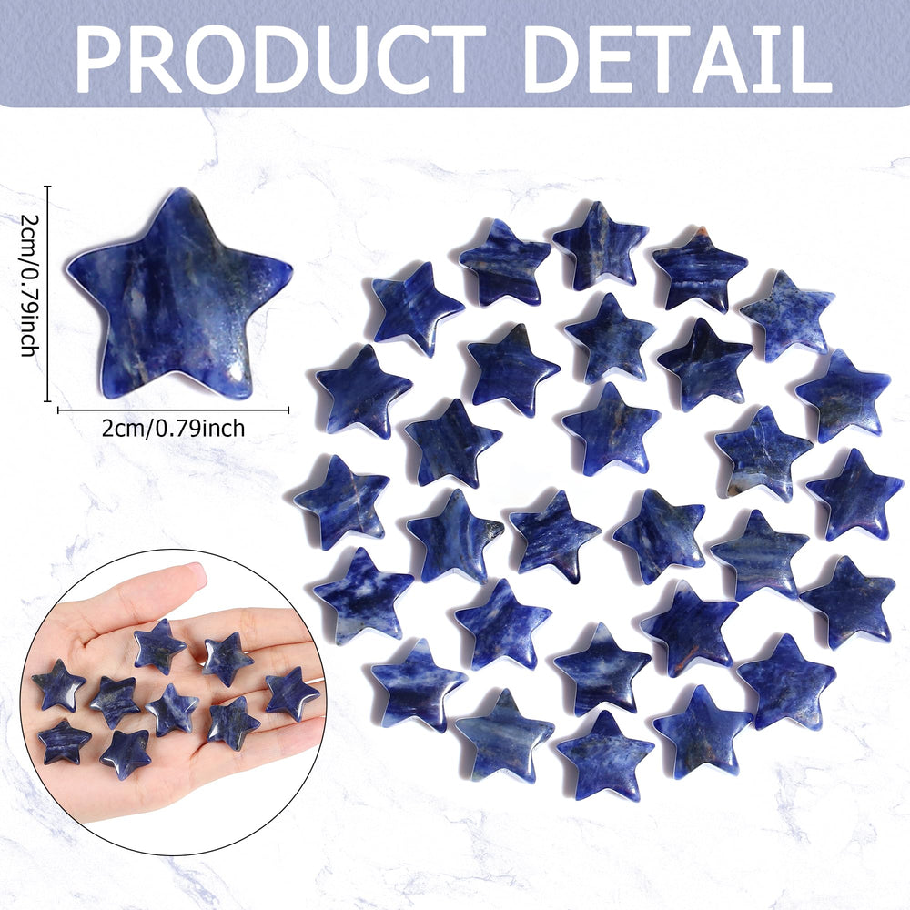 QINJIEJIE blue sodalite star crystal held in hand for focus and calm.