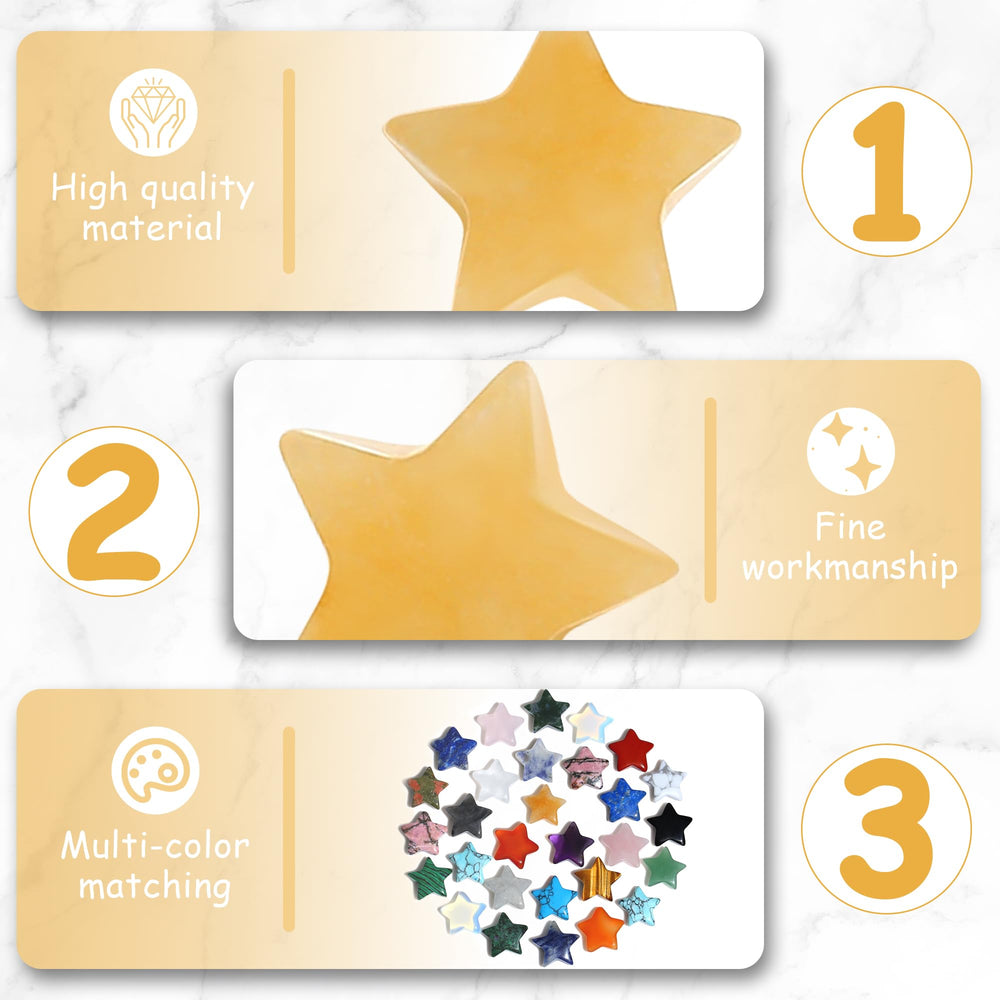 QINJIEJIE Citrine star DIY crystal for crafts and jewelry.