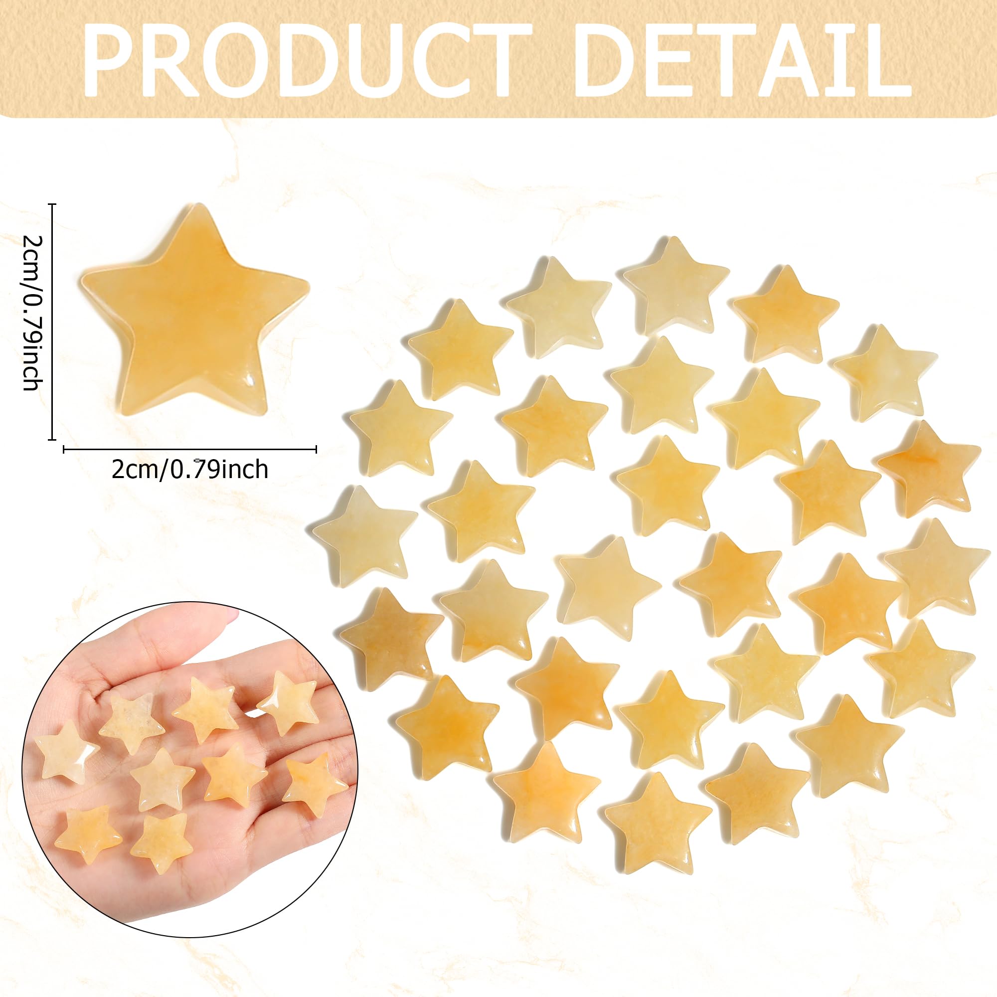QINJIEJIE Citrine star handheld crystal ideal for focused meditation.