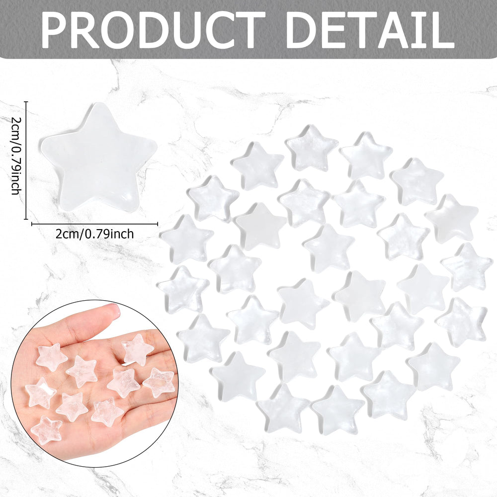 QINJIEJIE clear quartz star pocket crystal in hand for calm energy