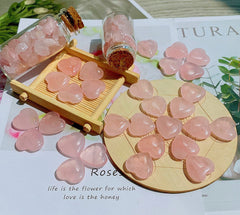 QINJIEJIE: conjunto de corazones de cuarzo rosa para rituales y decoración.
