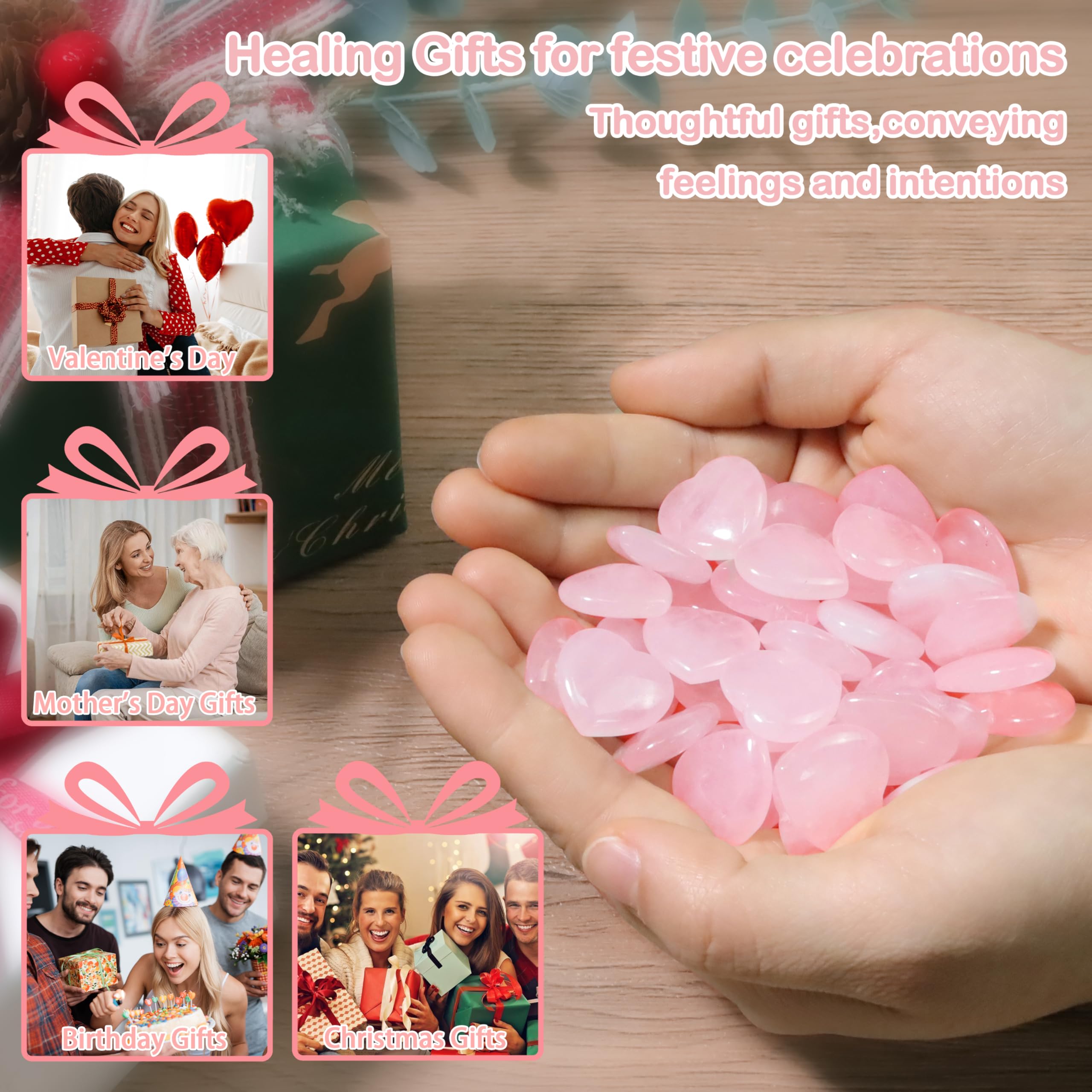QINJIEJIE: corazones para yoga rosados, ideal para sesiones de respiración.