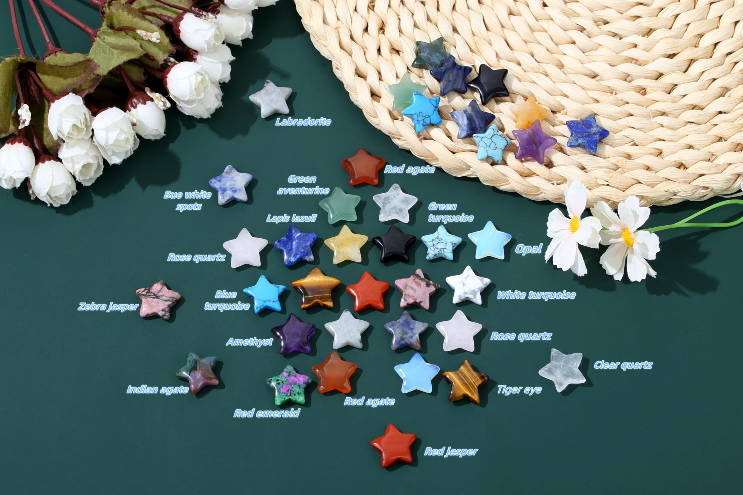 QINJIEJIE crystal stars as gift stocking stuffers with colorful appeal