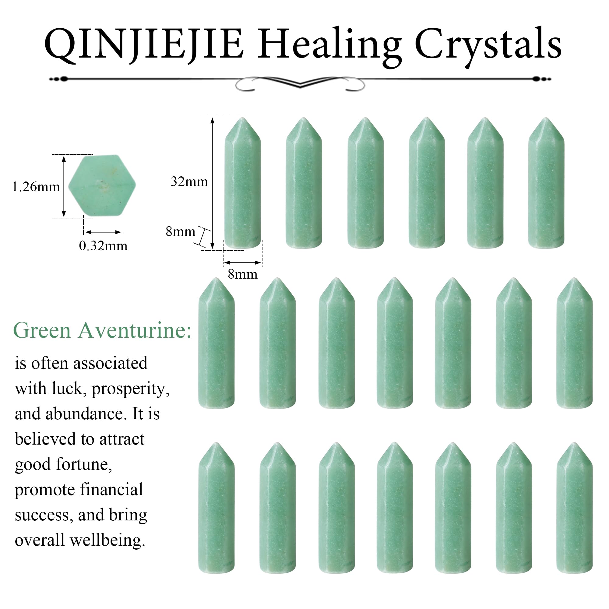 QINJIEJIE bulk green aventurine towers set for meditation and balance.