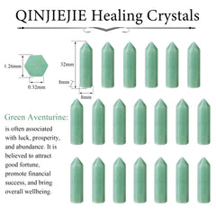 QINJIEJIE bulk green aventurine towers set for meditation and balance.