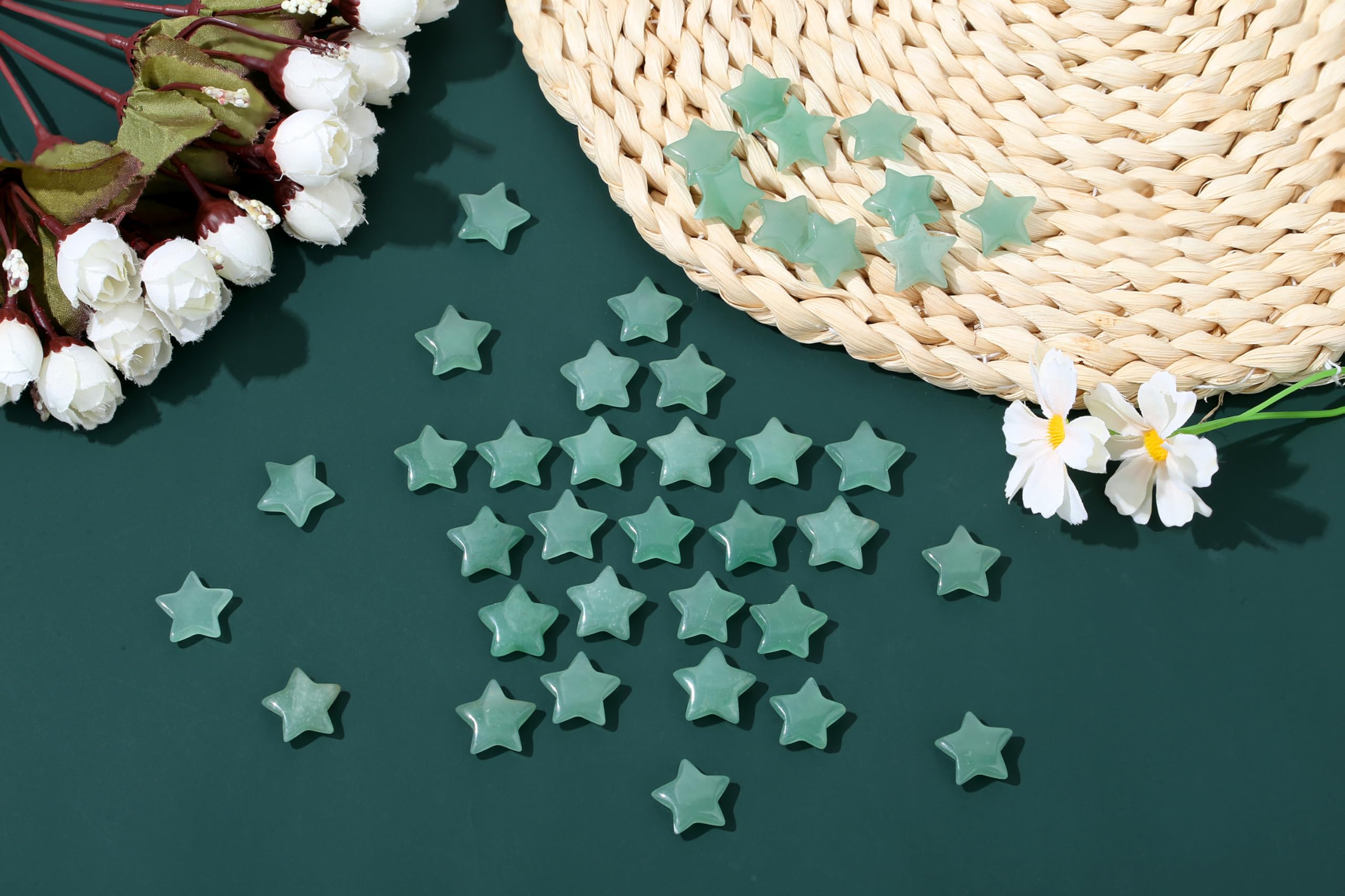 QINJIEJIE green aventurine star pocket stone used in DIY crafts