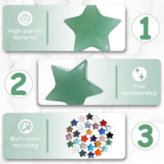 QINJIEJIE green aventurine star pocket stone in hand ready for meditation