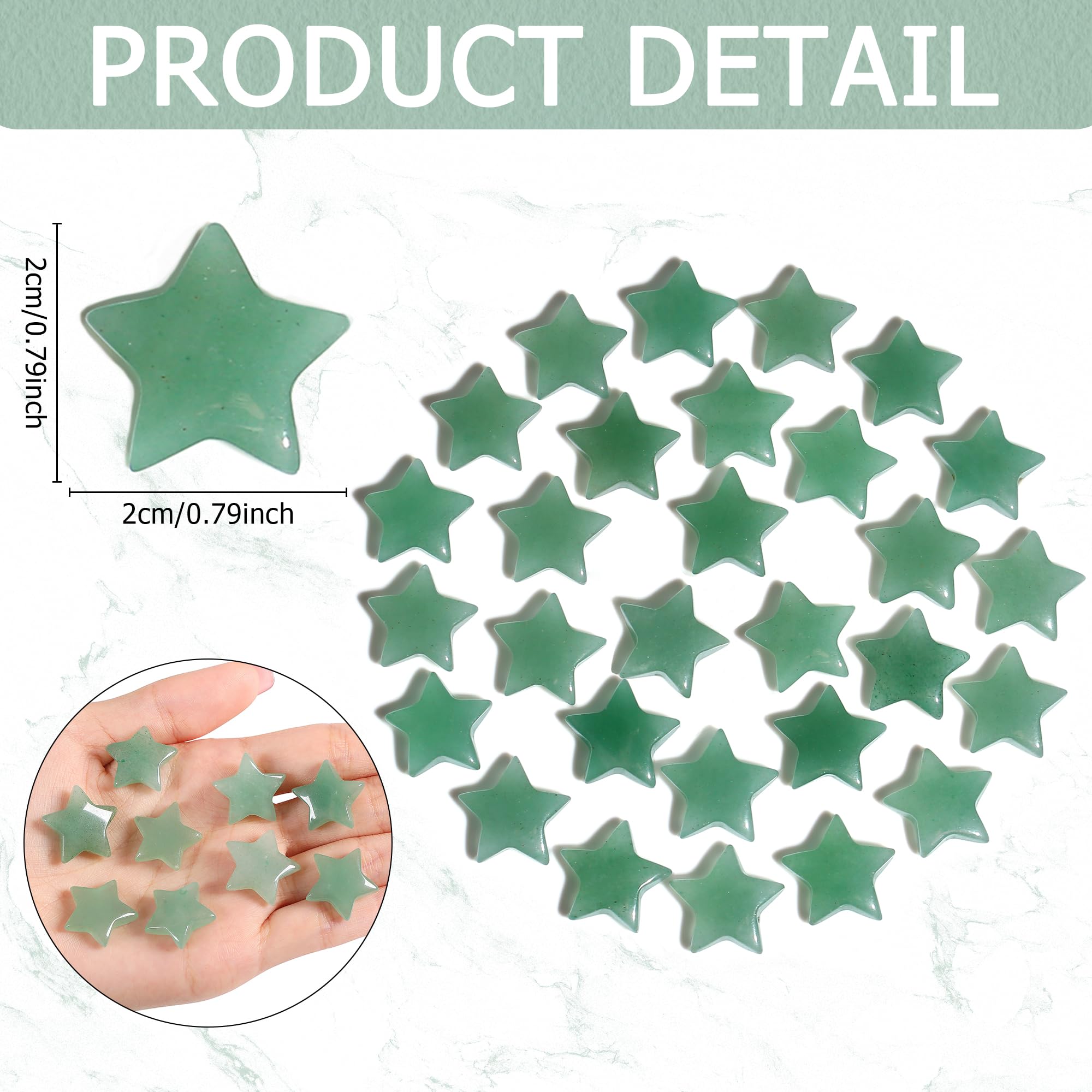 QINJIEJIE green aventurine star pocket stone held in hand for focus