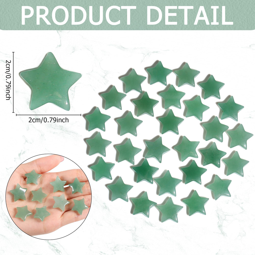 QINJIEJIE green aventurine star pocket stone held in hand for focus