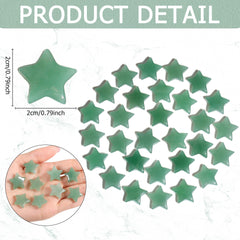 QINJIEJIE green aventurine star pocket stone held in hand for focus