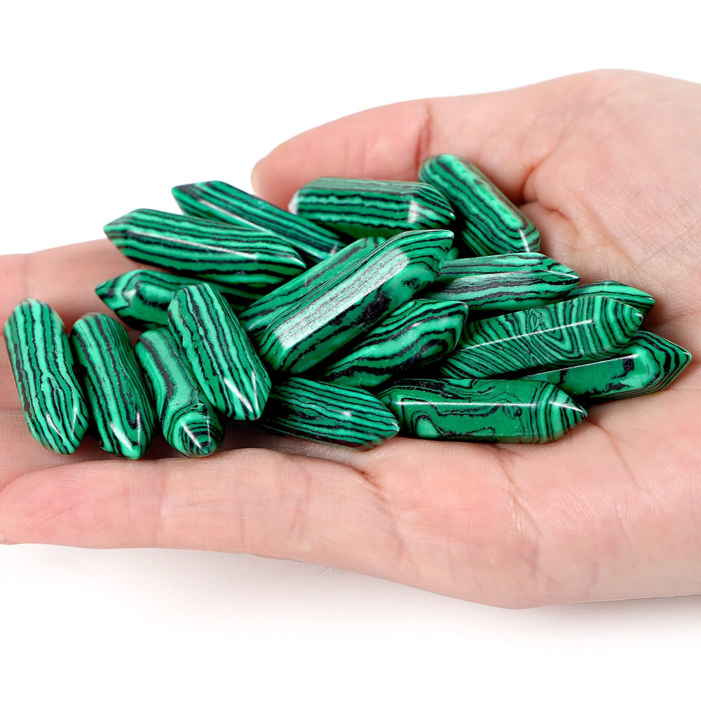 QINJIEJIE green malachite wand close-up for meditation focus