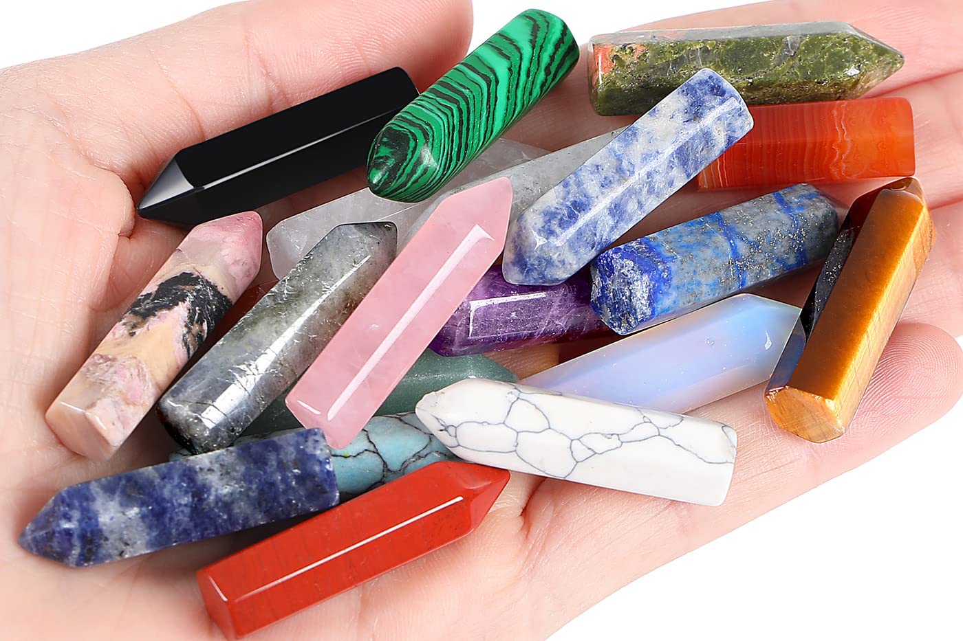QINJIEJIE healing crystal wand lapis lazuli aids clarity during study.