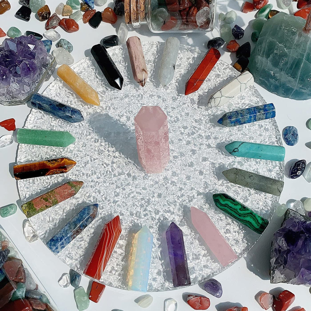 QINJIEJIE healing crystal wand tiger's eye supports focus and personal power.