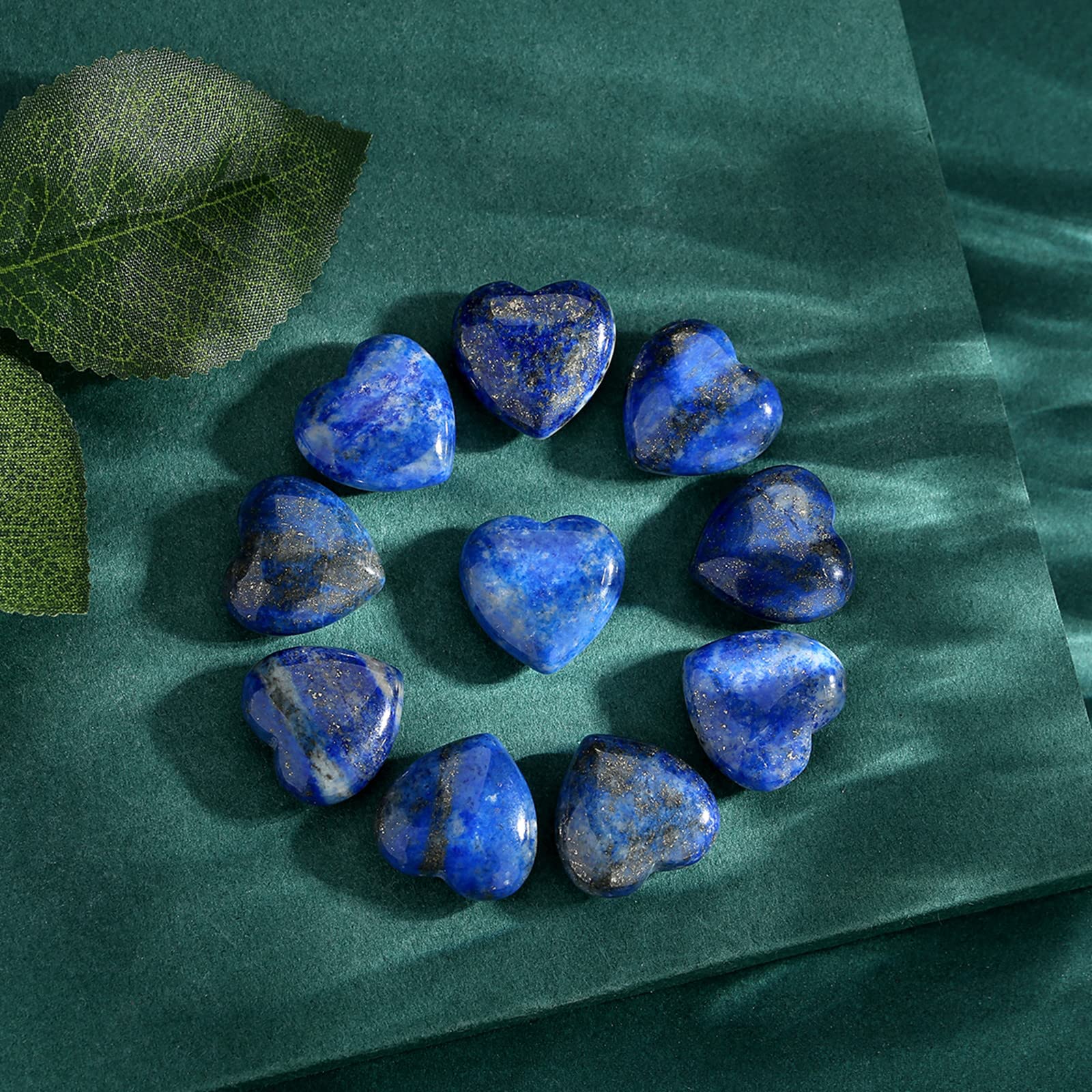 QINJIEJIE lapis heart palmstone highlighting blue flecks for mindful breathing