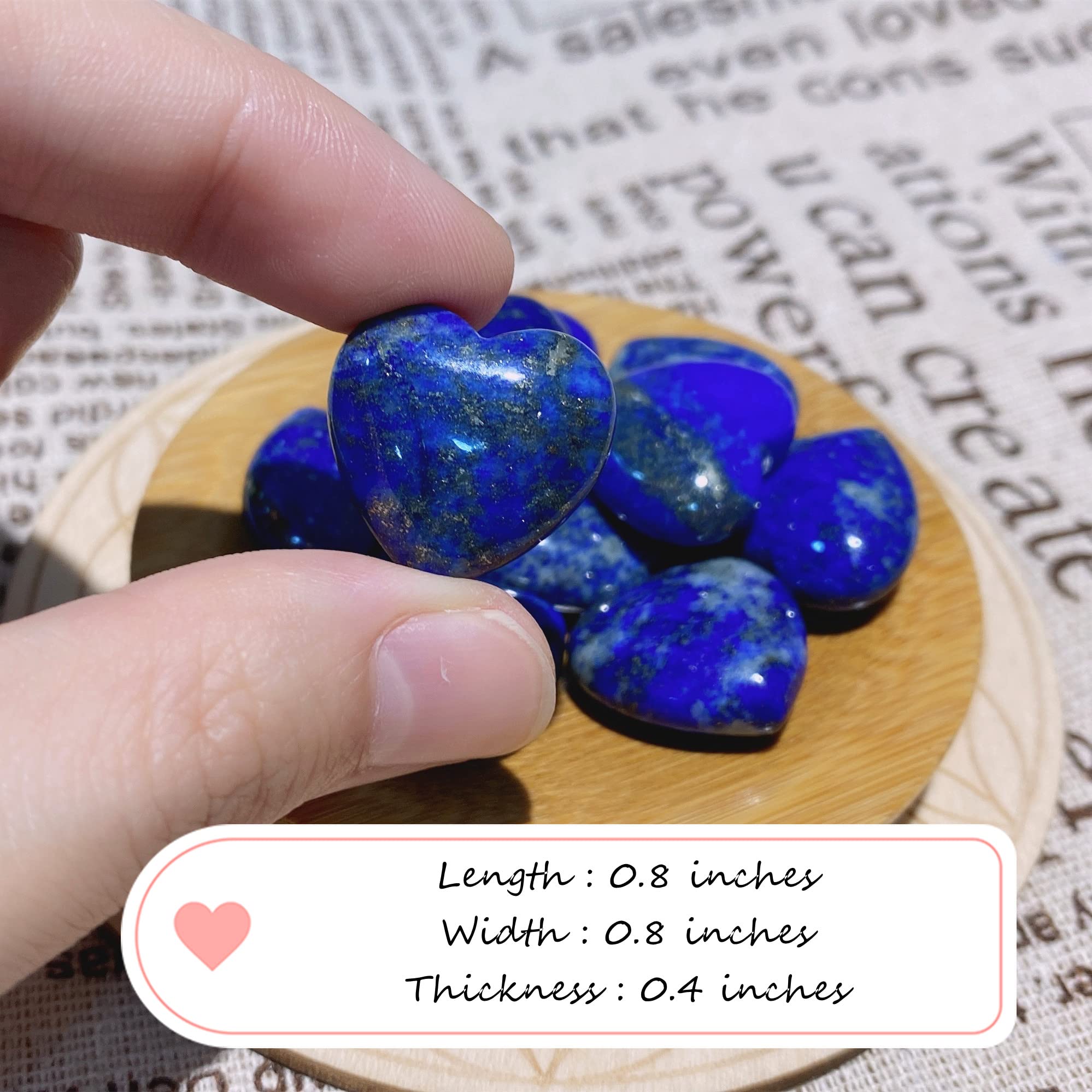 QINJIEJIE lapis heart palmstone for pocket carry and subtle energy guidance