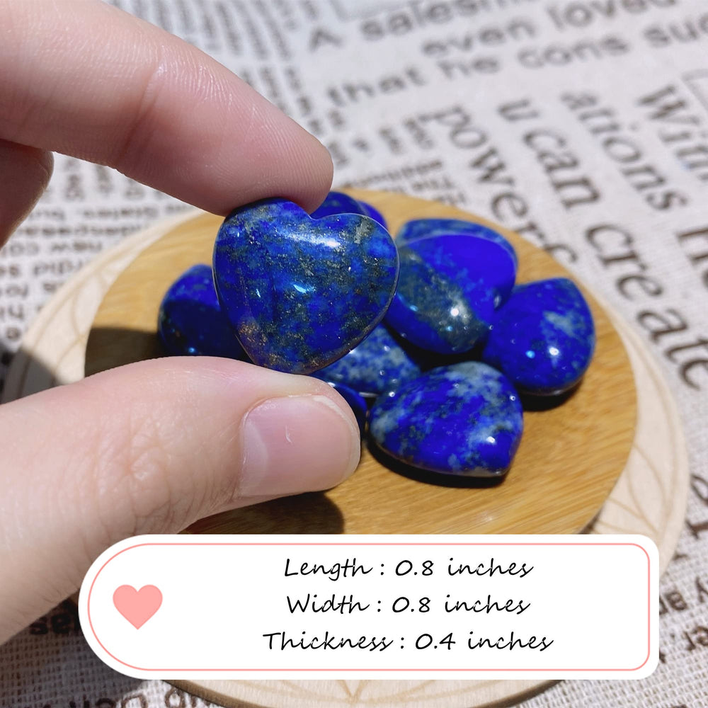 QINJIEJIE lapis heart palmstone for pocket carry and subtle energy guidance