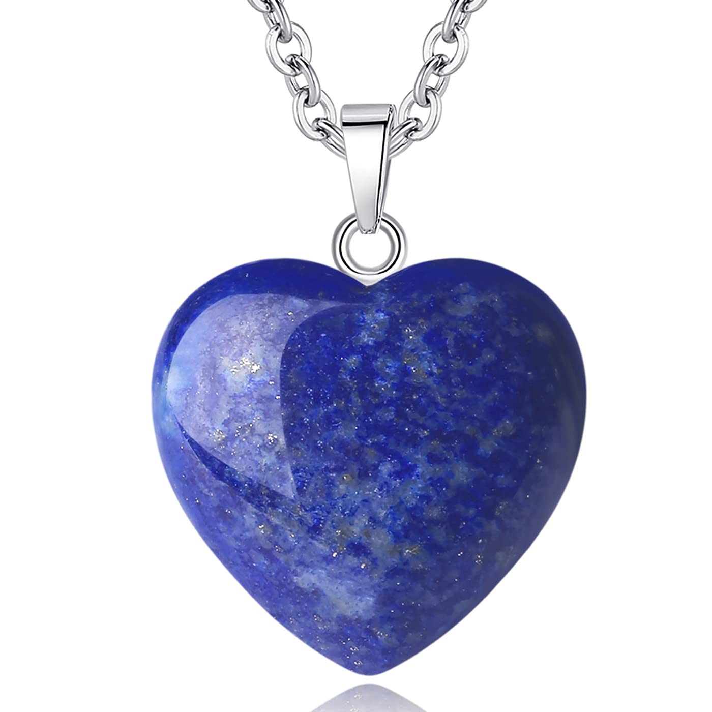 QINJIEJIE lapis lazuli heart necklace wearable energy for balance