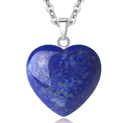 QINJIEJIE lapis lazuli heart necklace wearable energy for balance