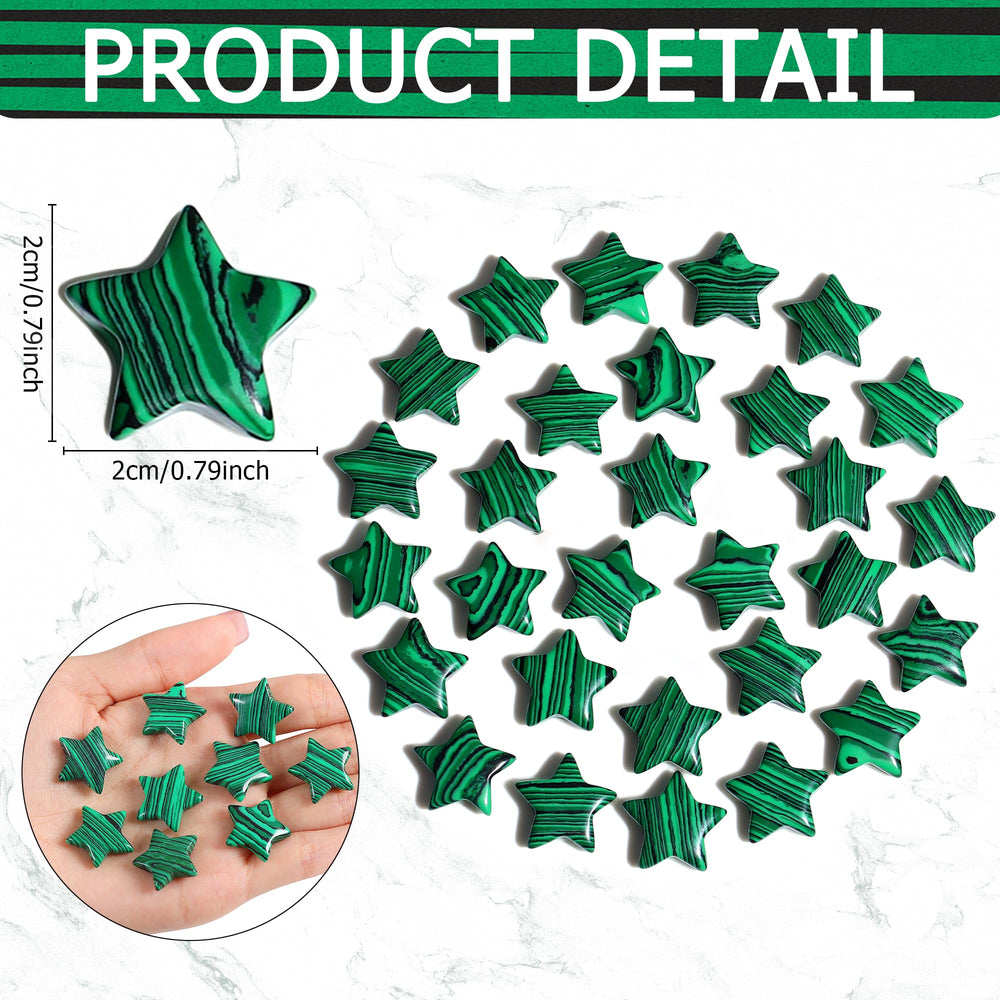 QINJIEJIE malachite star crystal close-up highlights vibrant color for focus