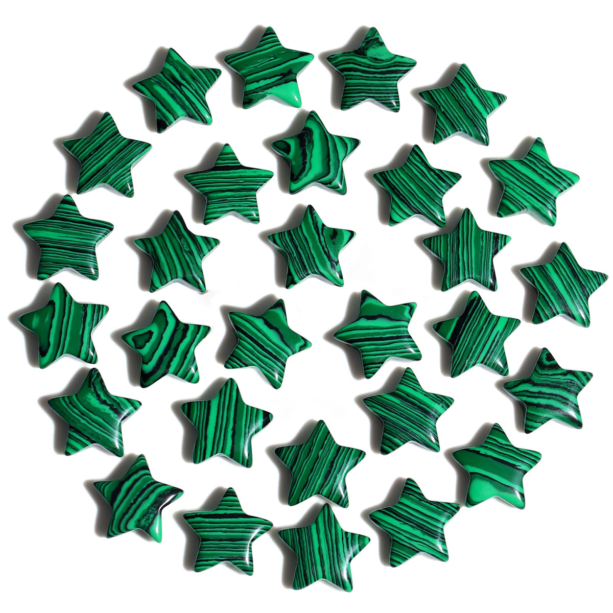QINJIEJIE malachite star crystal pocket-size display for mindful moments