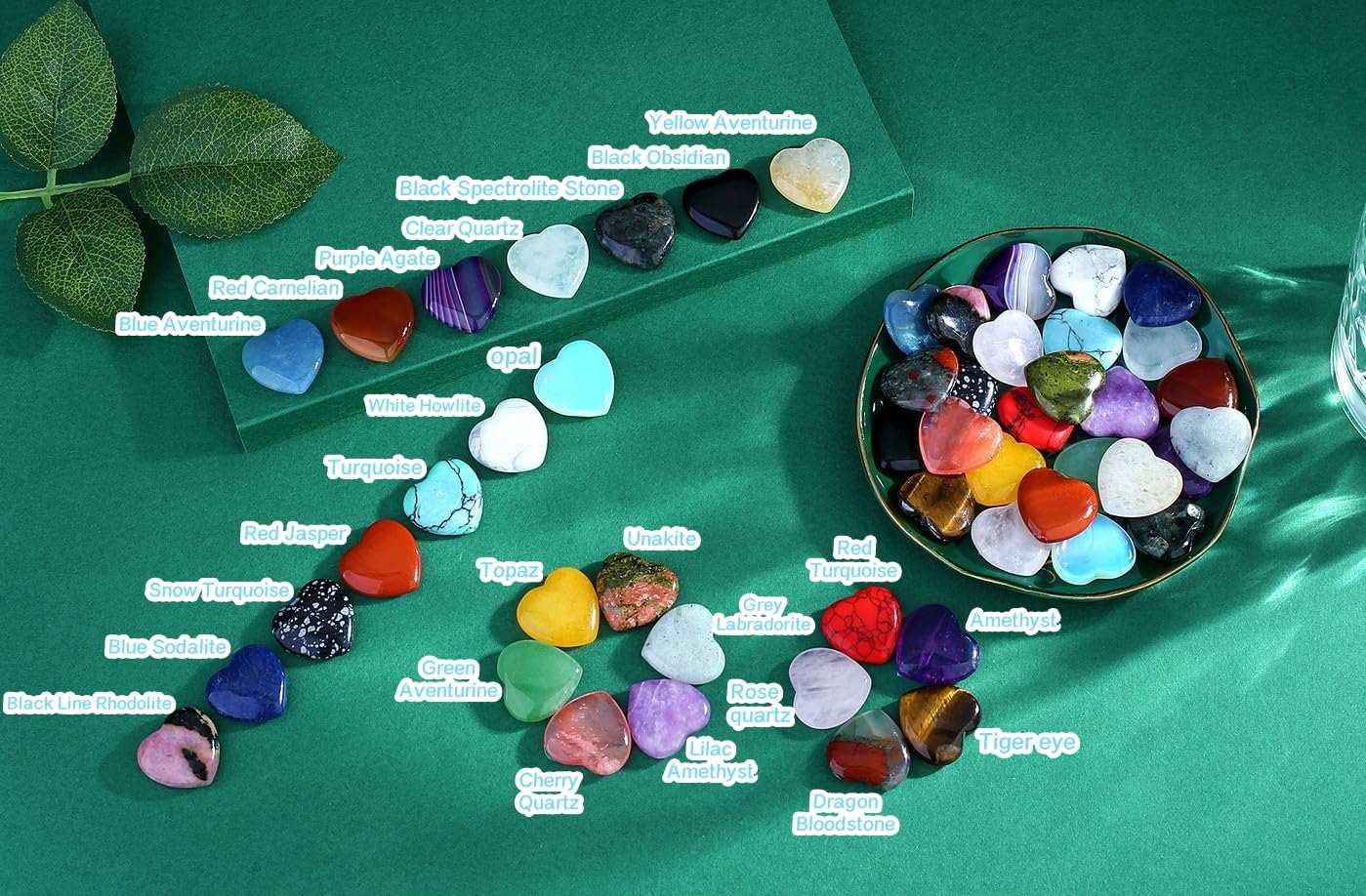 QINJIEJIE multicolor gemstones closeup for chakra focus