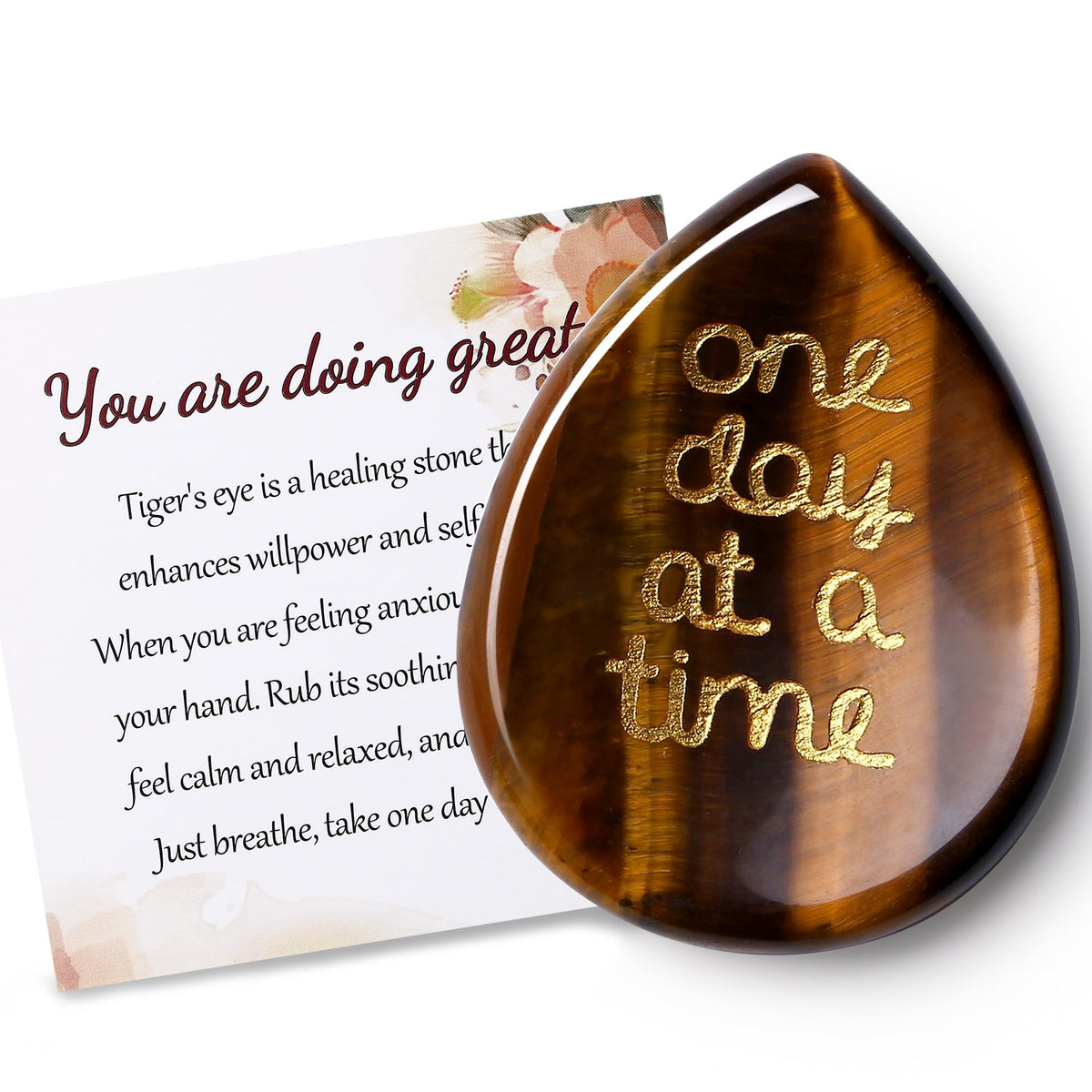 QINJIEJIE worry stone in green aventurine providing grounding and focus