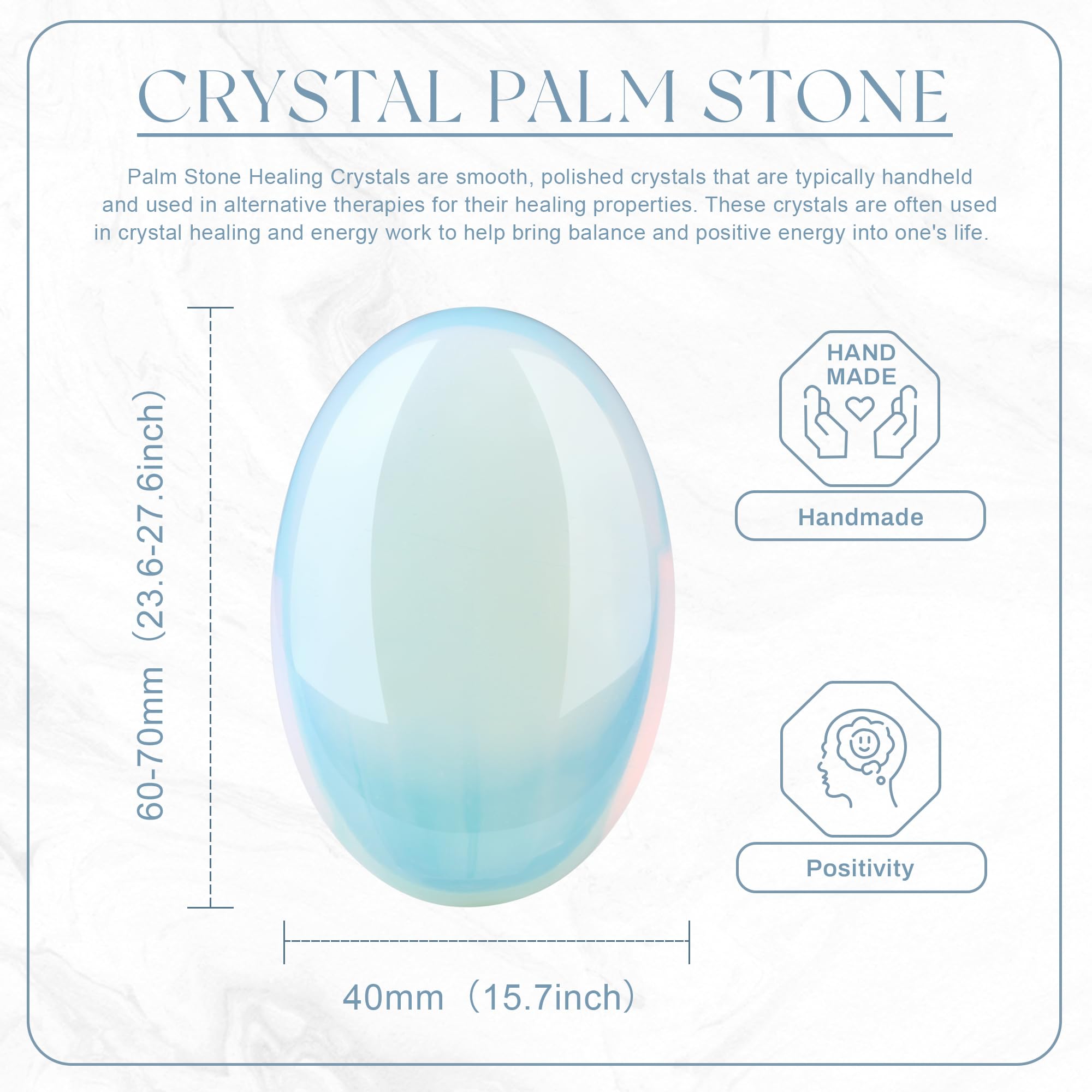 QINJIEJIE Opal palm stone packaging with gift box