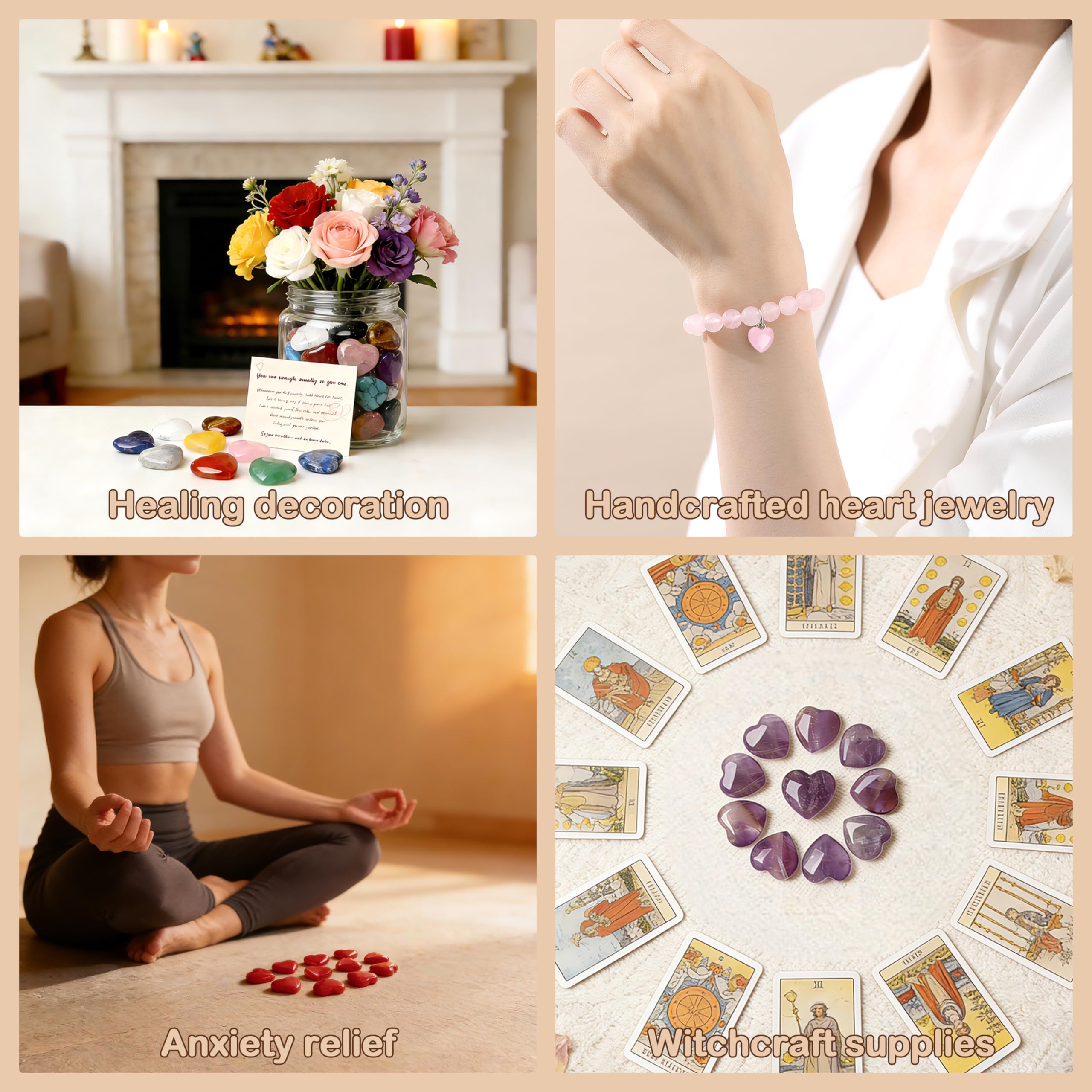 QINJIEJIE: piedras energizantes rosa para meditación y equilibrio emocional.