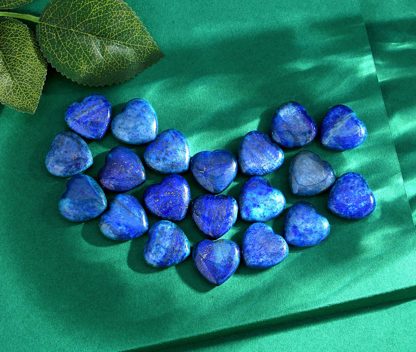 QINJIEJIE pocket heart stones in lapis lazuli for daily carry and focus