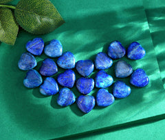 QINJIEJIE pocket heart stones in lapis lazuli for daily carry and focus