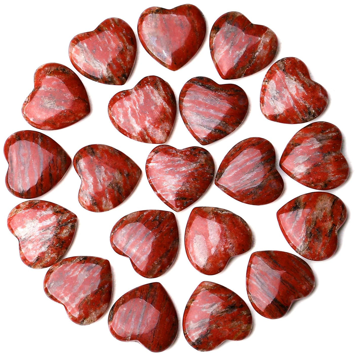 QINJIEJIE red sesame heart crystals 10pcs for portable energy focus