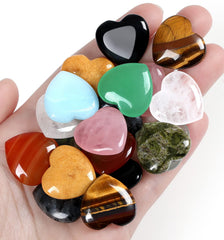 QINJIEJIE rose quartz heart palm stone for calming meditation and mood balance.
