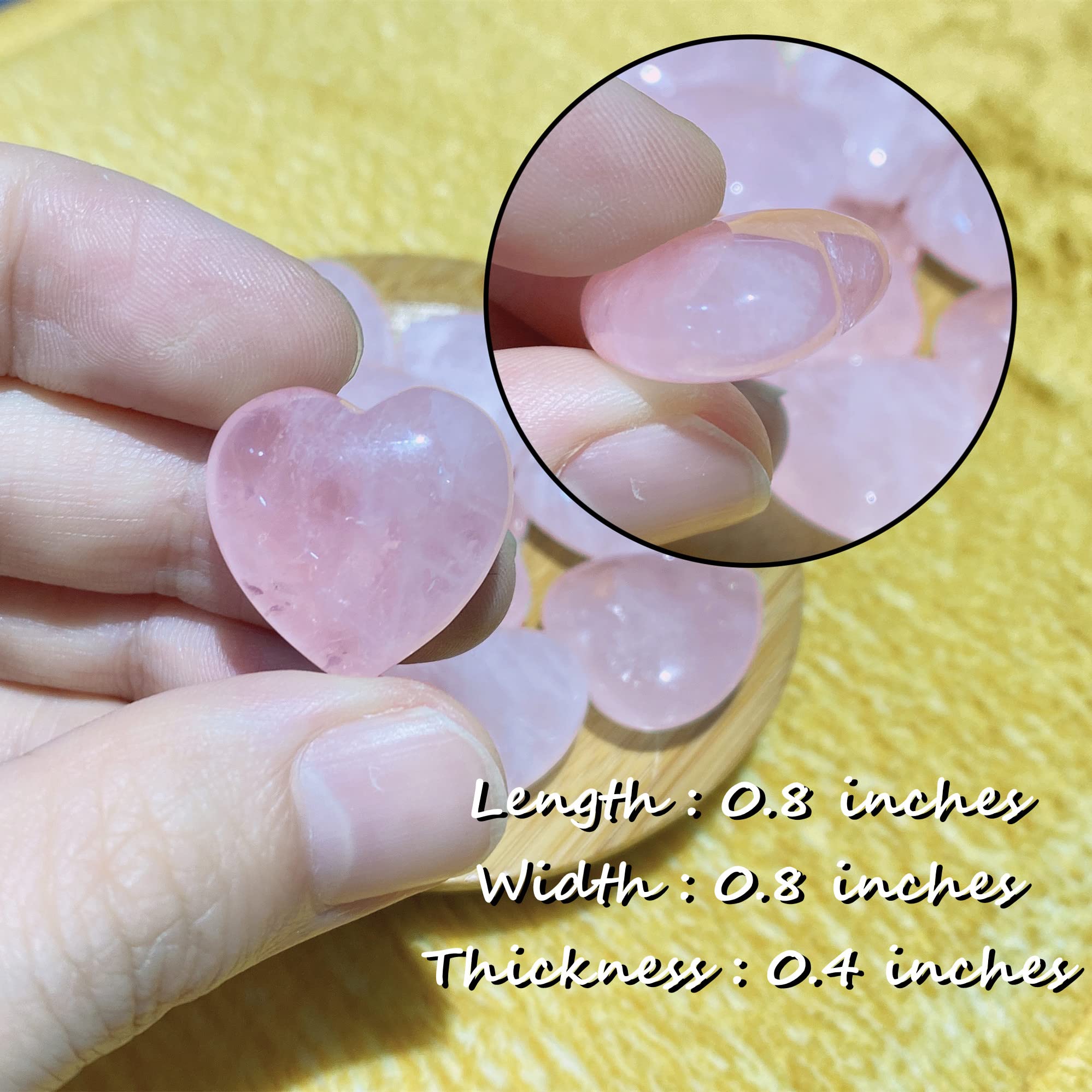 QINJIEJIE rose quartz heart stones set packaged for wholesale display