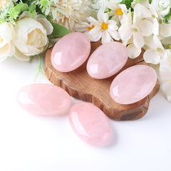 QINJIEJIE rose quartz palm stone with gift box ready for gifting.