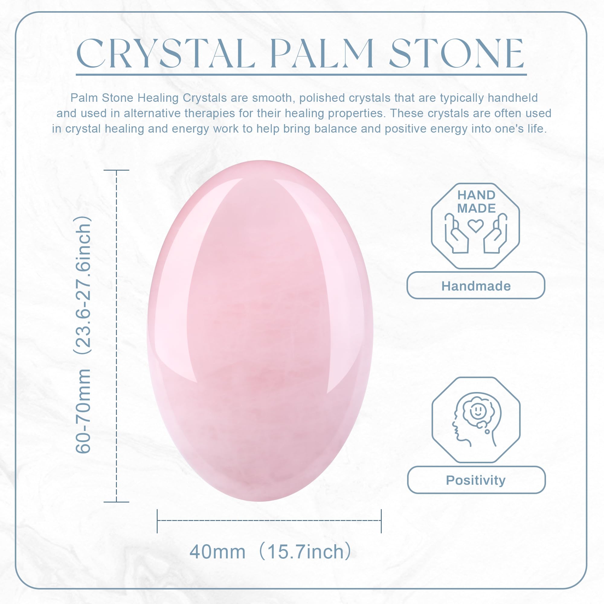 QINJIEJIE rose quartz palm stone held in hand for on-the-go calm.